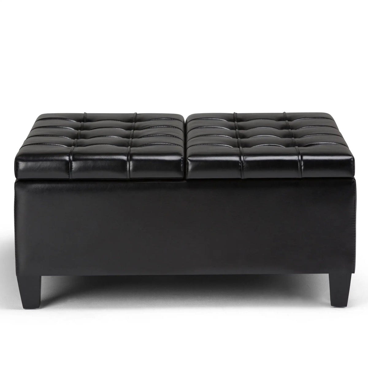 Harrison Large Coffee Table Storage Ottoman | Split Lift-Up Top | Square Design | 36 Inch Width