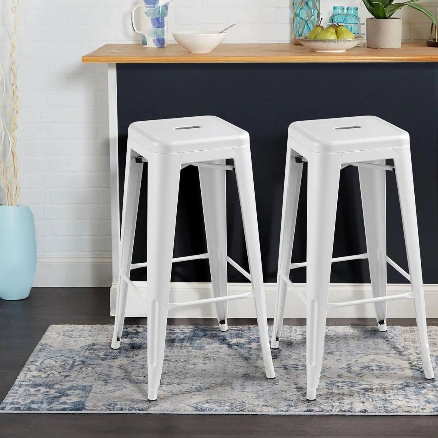30 Inch Stacking Metal Bar Stool Indoor Outdoor Use from PriceLows™