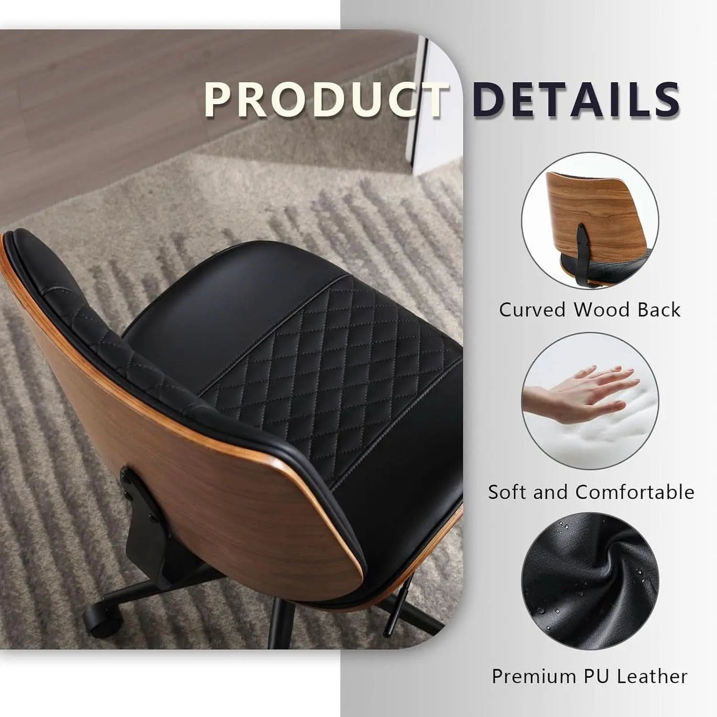 Office Chair Black 360 Swivel Ergonomic Desk Chair from PriceLows™