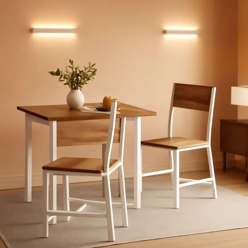 Dining Chair Set Of 2 Rustic Wood With Metal Frame from PriceLows™