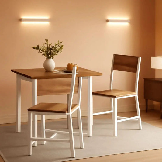 Dining Chair Set Of 2 Rustic Wood With Metal Frame from PriceLows™