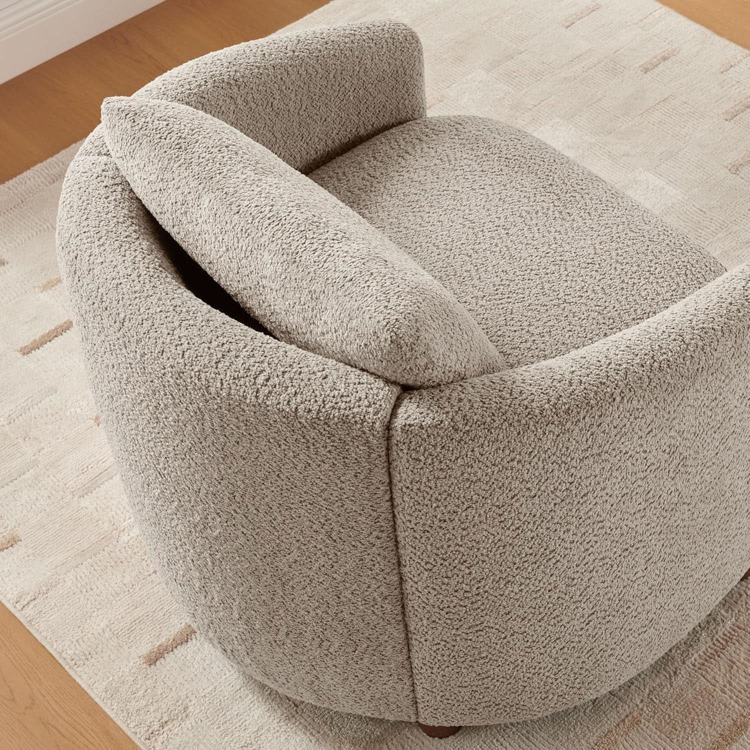 Boucle Barrel Chair Set 2 CloudSoftSherpaLounge Velvet from PriceLows™