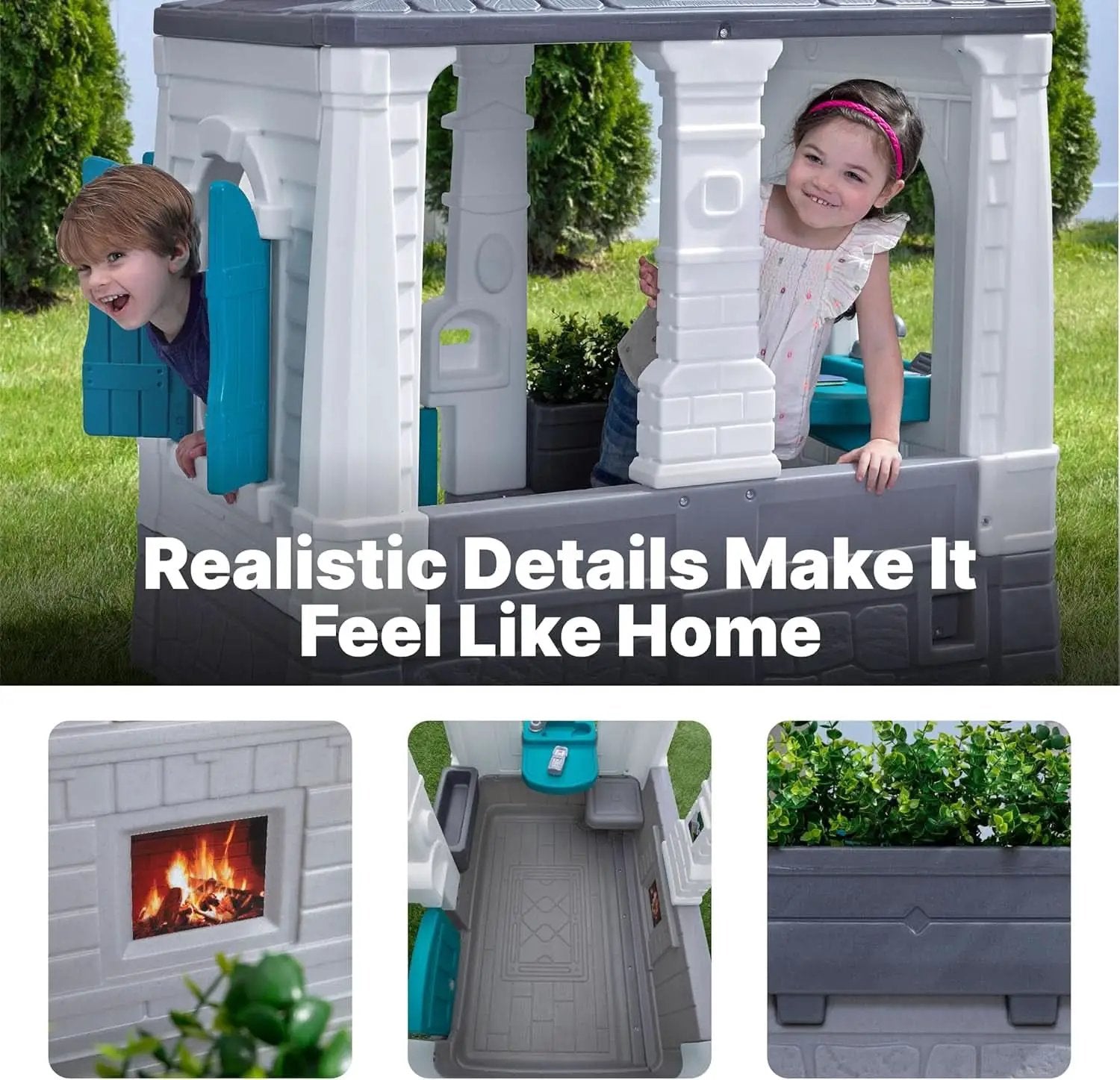 Grey Indoor Outdoor Playhouse With Interactive Sounds from PriceLows™