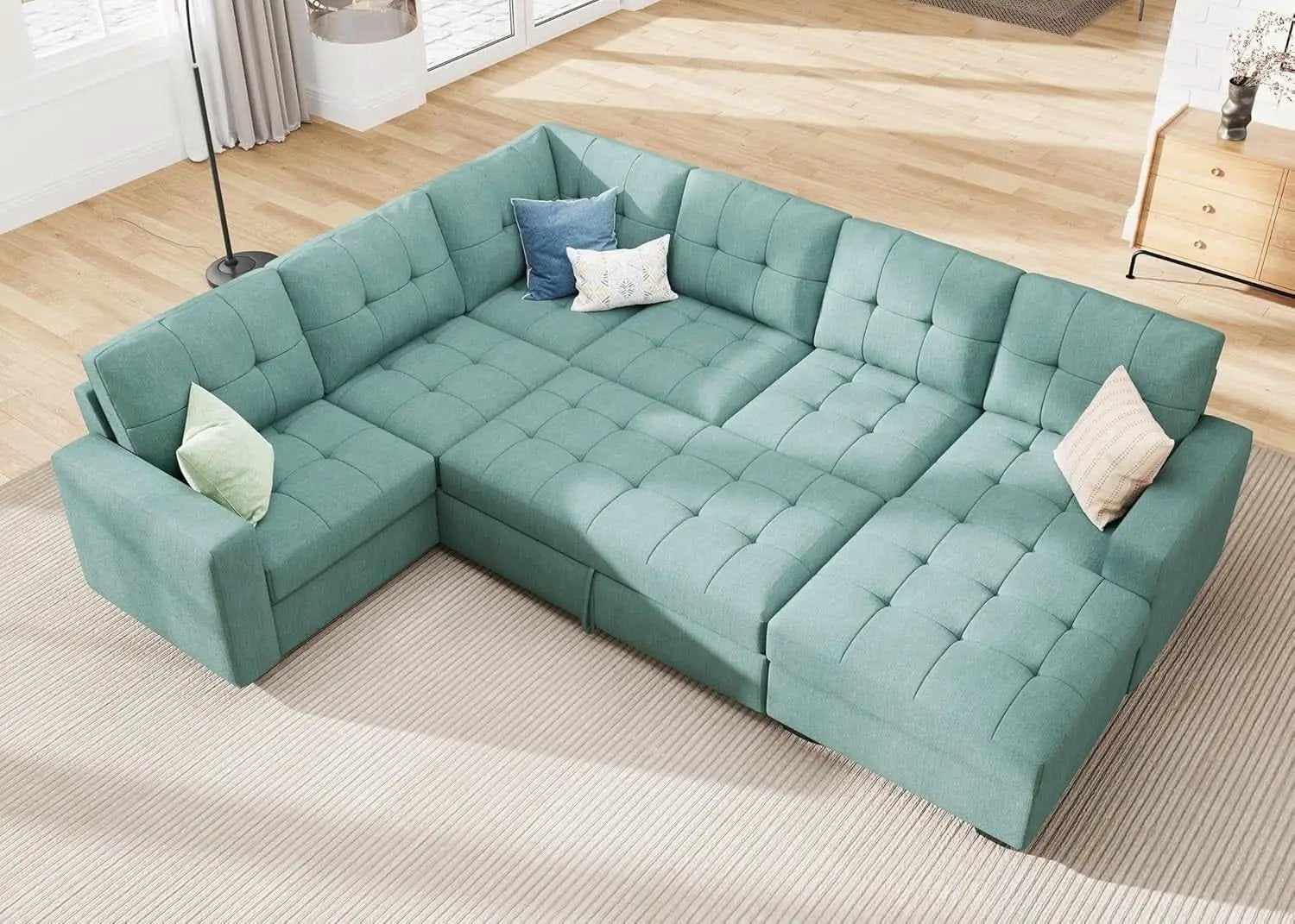 Sectional Sleeper Sofa Bed With Integrated Storage from PriceLows™