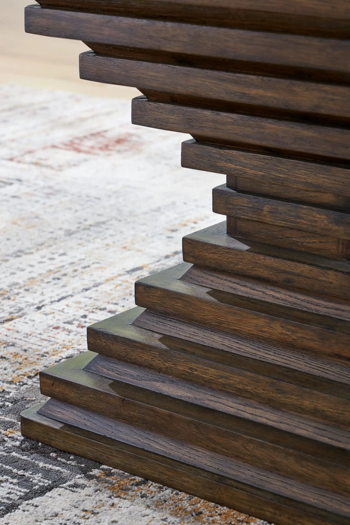 Hannodream Square End Table | 22 x 22 x 24 in | Oak Veneer & Mdf | Warm Brown