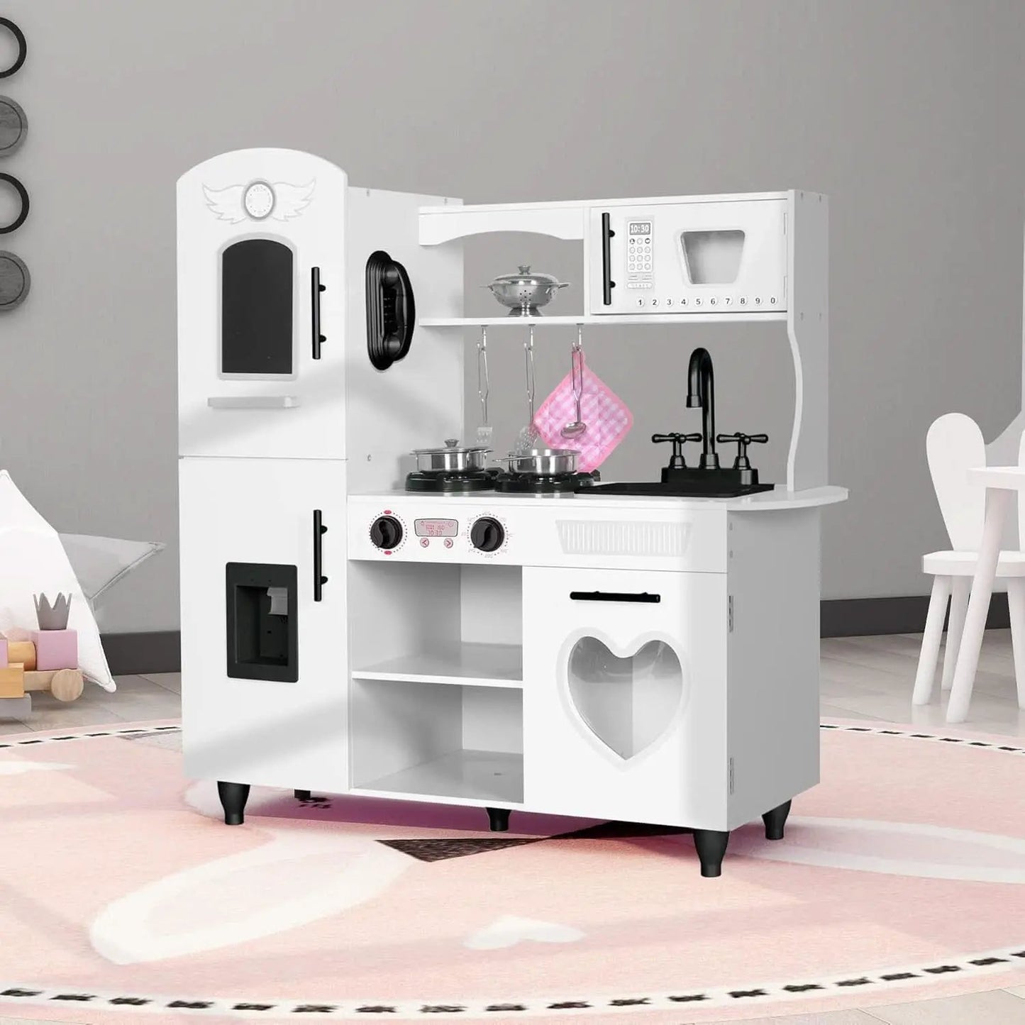 Wooden Kitchen Playset For Toddlers Featuring Lights from PriceLows™