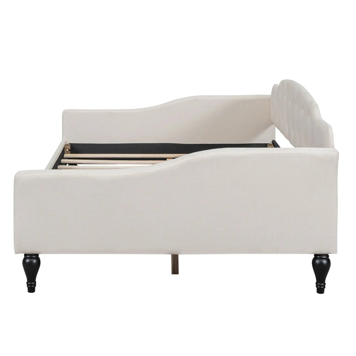 Upholstered Tufted Daybed | Full Size | Solid Wood Frame