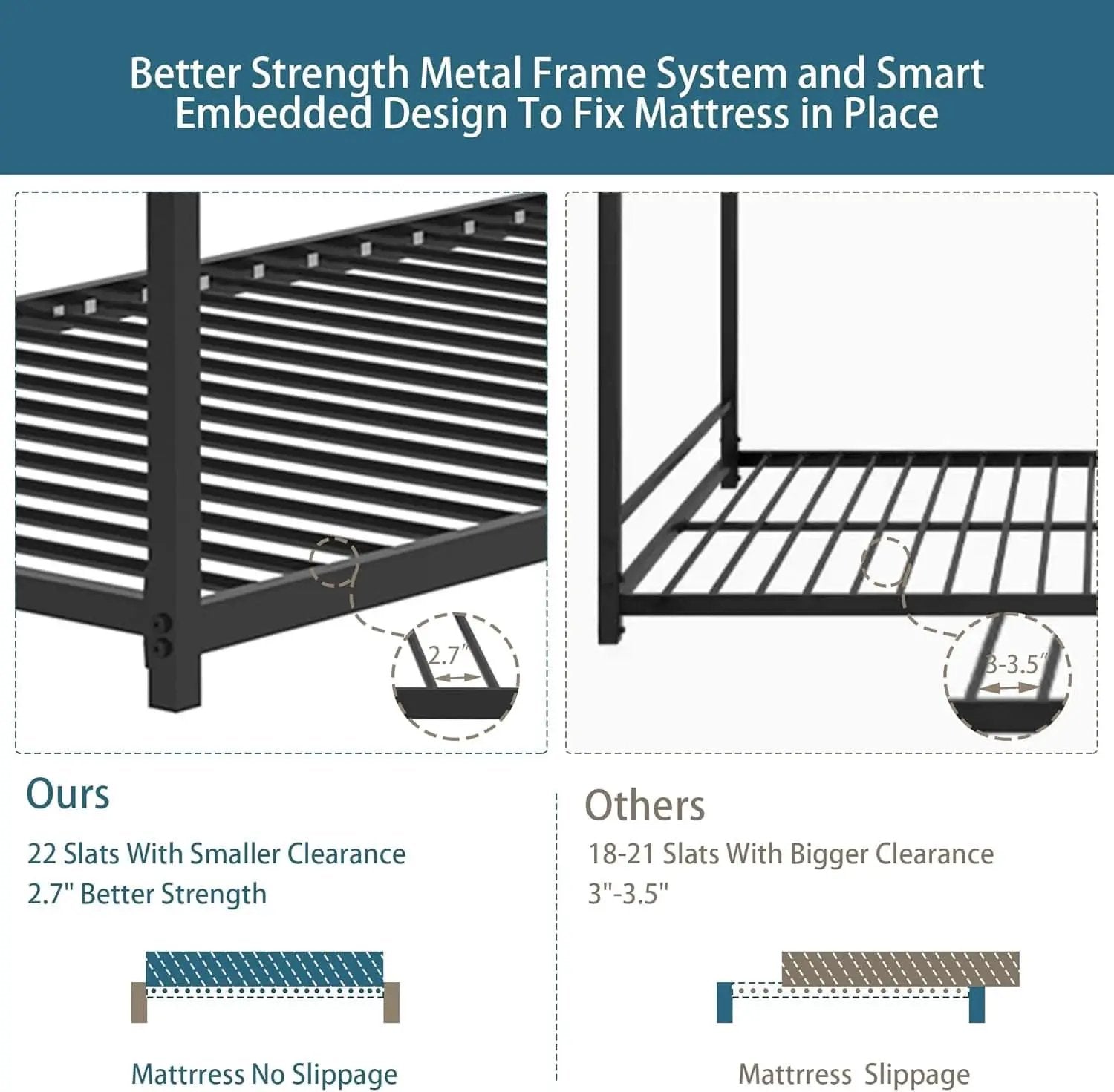 Twin Bunk Bed Black With Stable Ladder For Adults And Teens from PriceLows™