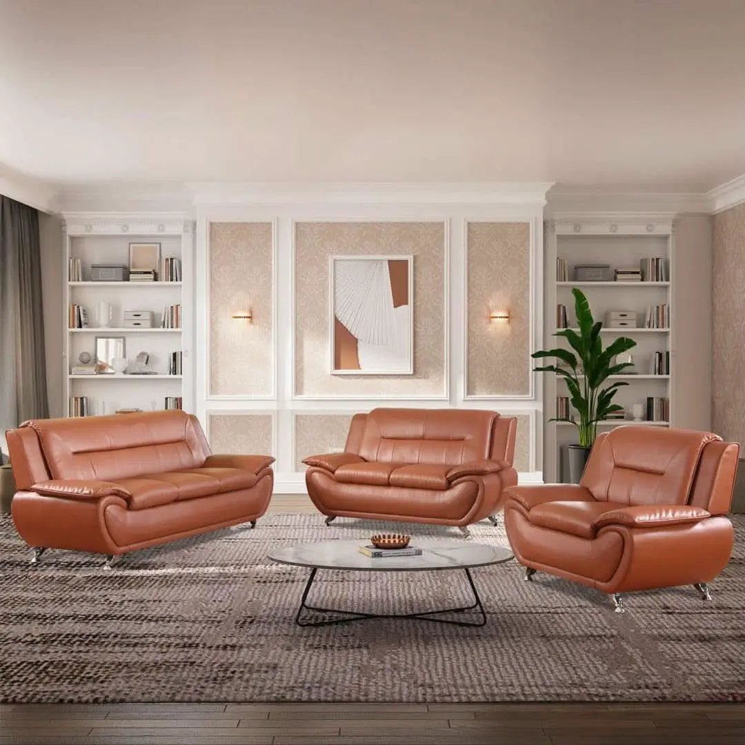 Faux Leather Sofa Set 3 Piece Living Room Furniture from PriceLows™
