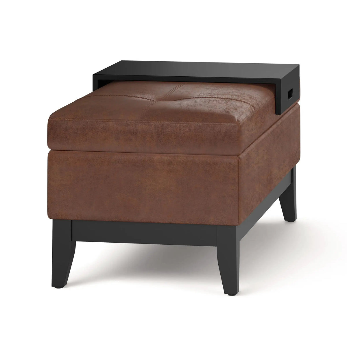 Oregon Contemporary Storage Ottoman Bench | Serving Tray | Lift Open Lid | Child Safety Hinge
