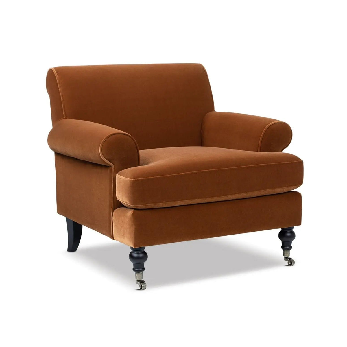 Alana Lawson Accent Arm Chair | Casters | Kiln-Dried Solid Wood Frame | Artisan Crafted