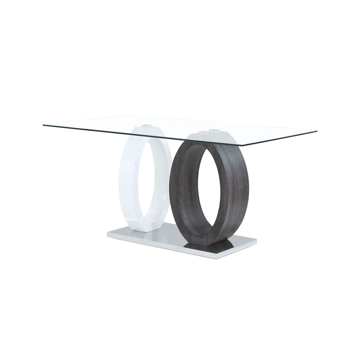 Royce Dining Table Ecom | 63 x 35.43 x 29.92 in | Glass & Steel | Dining Room