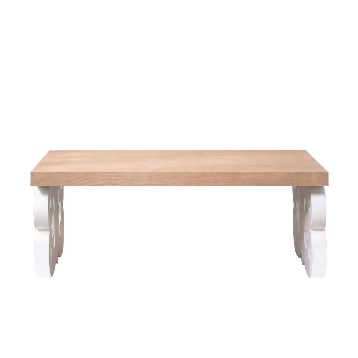 Farmhouse Coffee Table | Ornate Scroll Base | Natural Wood Top | Intricately Carved