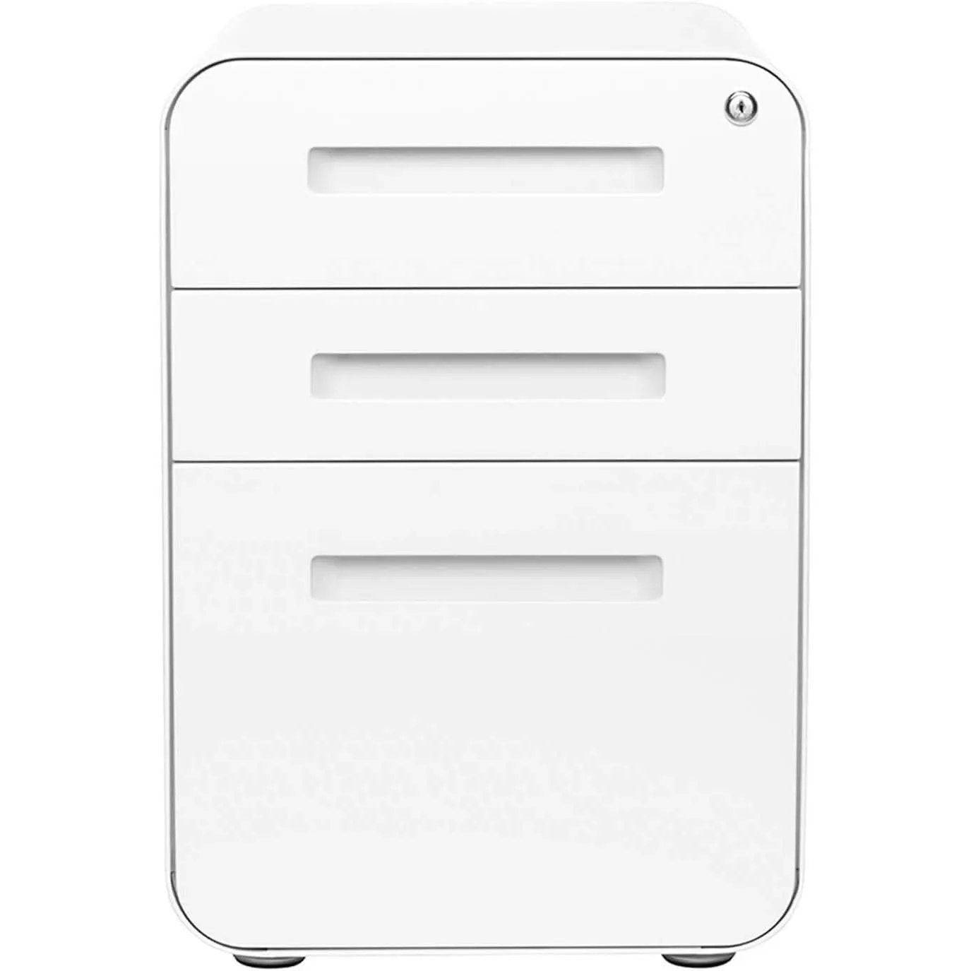 White Filing Cabinet With Lock And Wheels For Office from PriceLows™