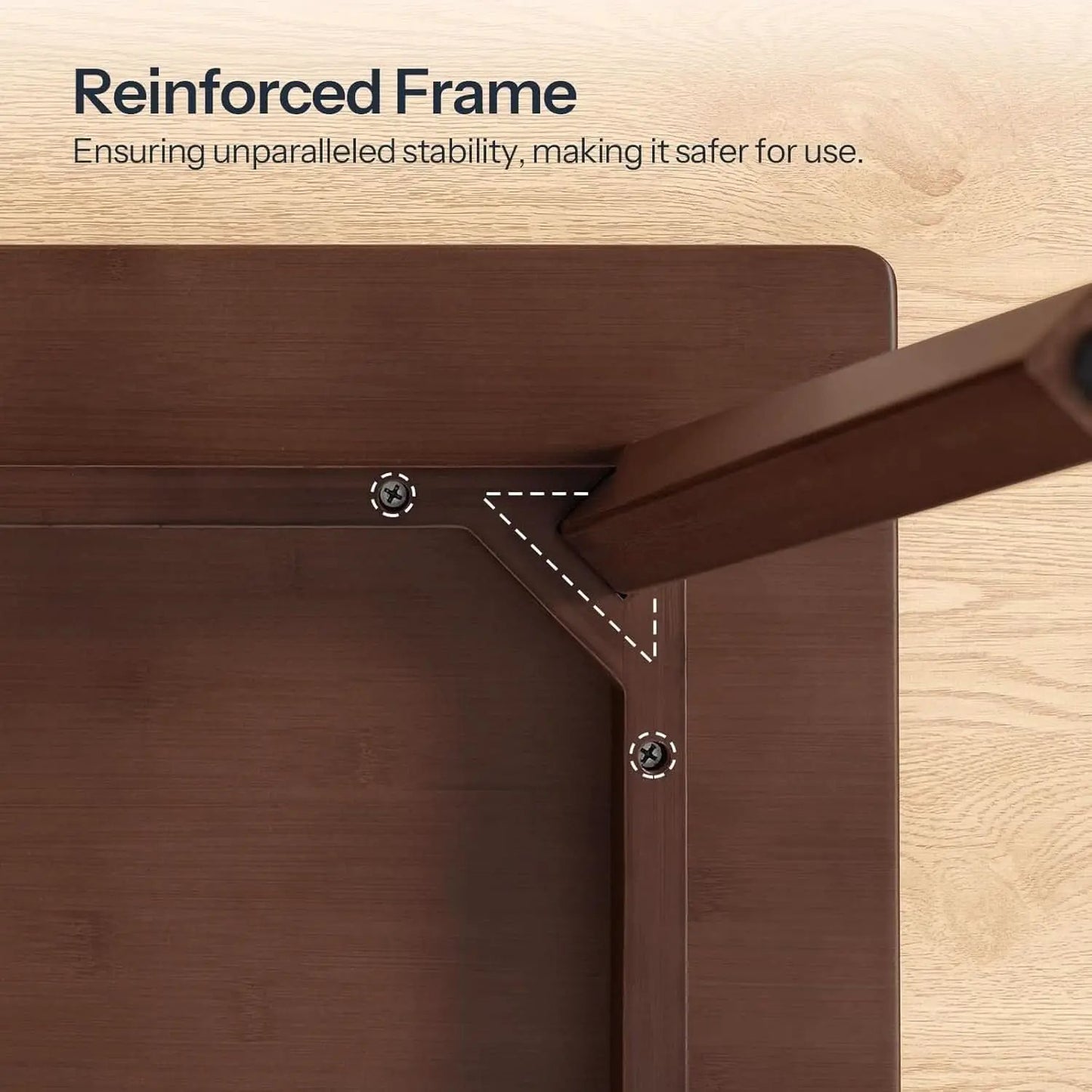 Brown Bamboo Square Dining Table 27.6 Inch For Small Spaces Easy Assembly from PriceLows™