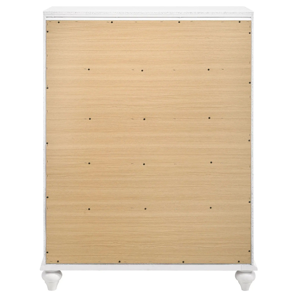 Barzini 5-drawer Bedroom Chest | 35.5 x 16.5 x 49.5 in | Crystal | White
