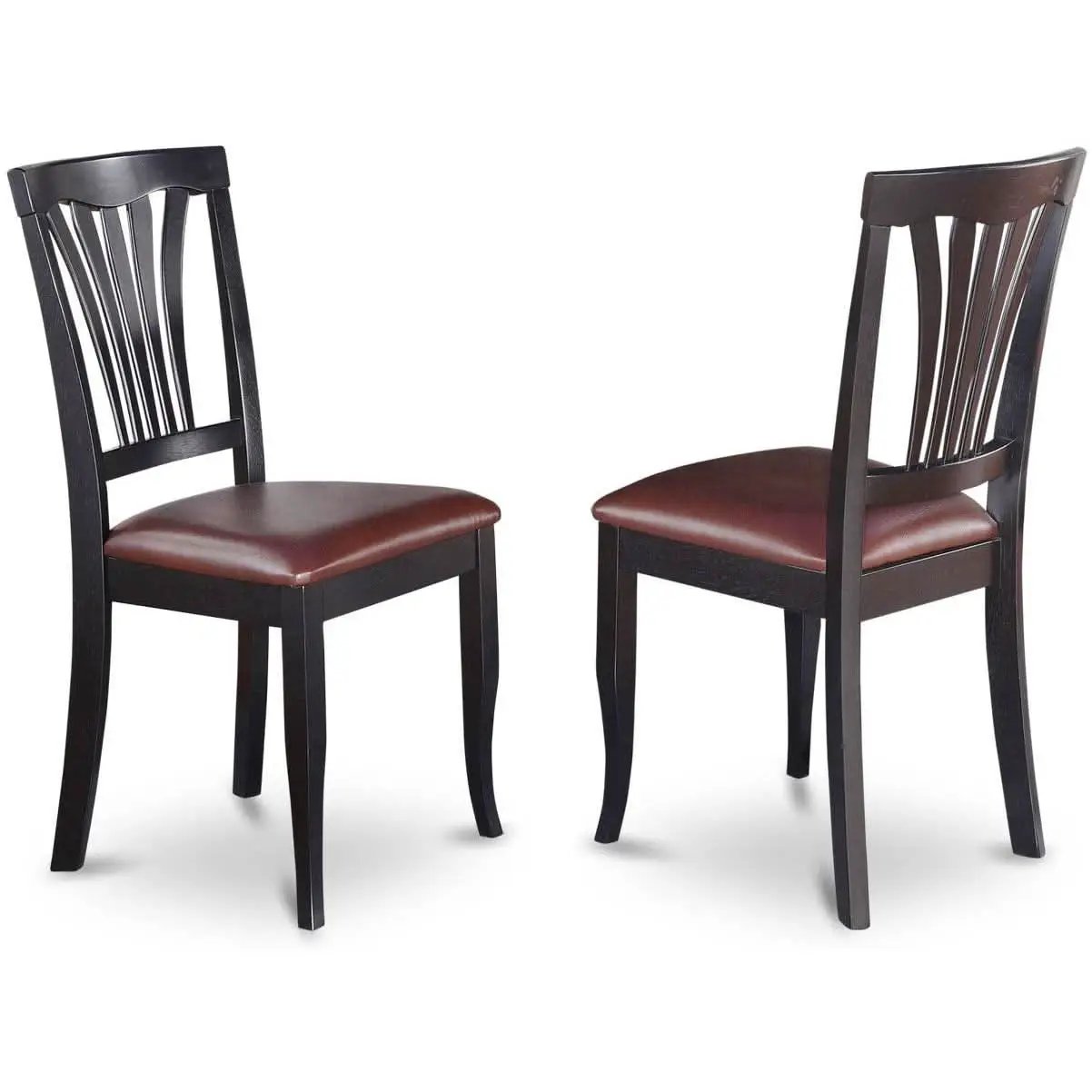 5 Piece Drop Leaf Dining Table Set Black Faux Leather from PriceLows™