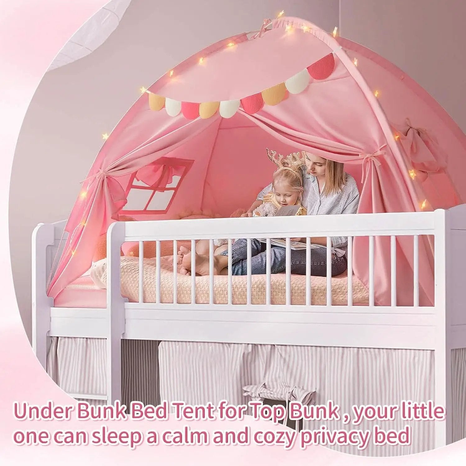 Pink Twin Bed Tent Blackout PrivacyShield Multifunctional from PriceLows™