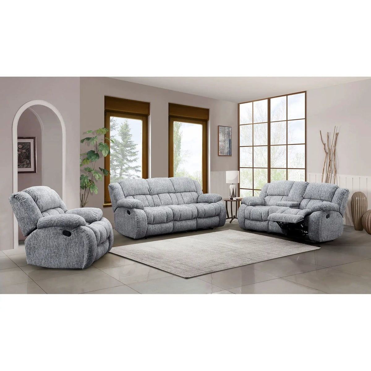 Stonic Glider Recliner Modern Design Glider Chair | 2 Pieces | Fabric | Living Room