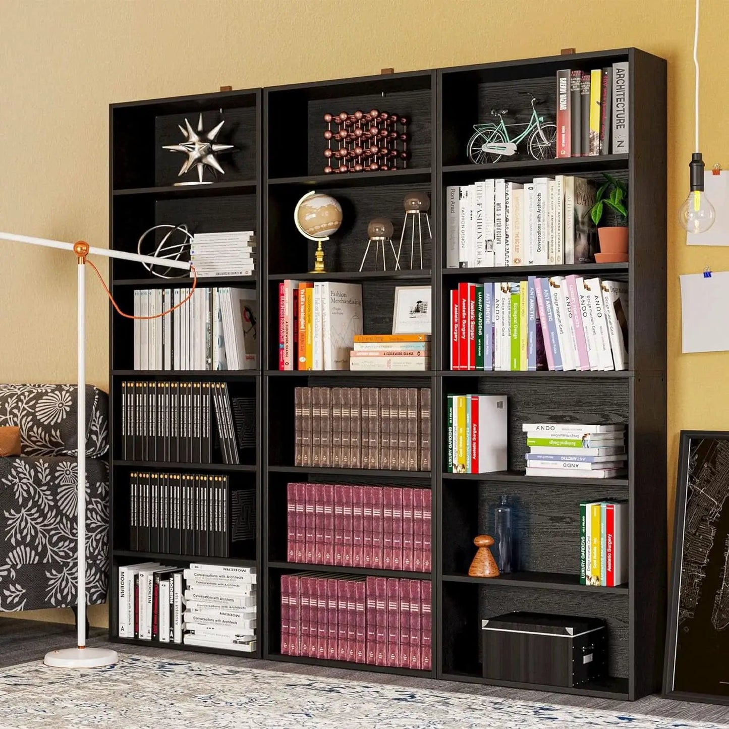 Floor Standing Walnut Finish Bookcase 6 Tier 70 Inches from PriceLows™