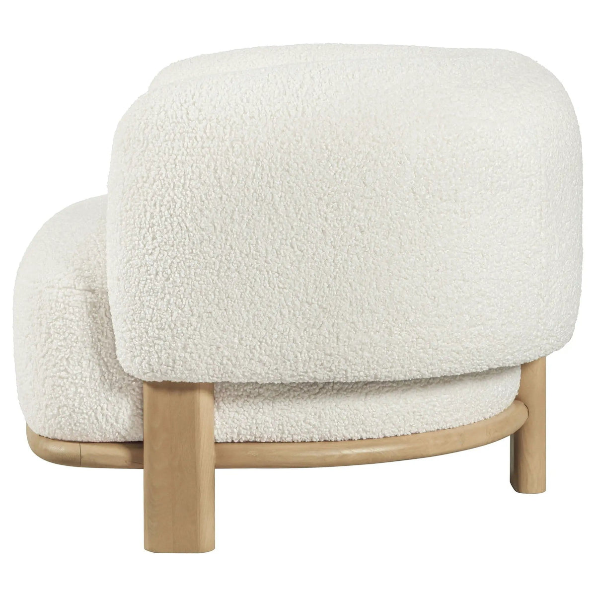 Lawler Upholstered Barrel Back Accent Chair Ivory and | 38 x 32.75 x 28 in | Living Room Furniture | Natural