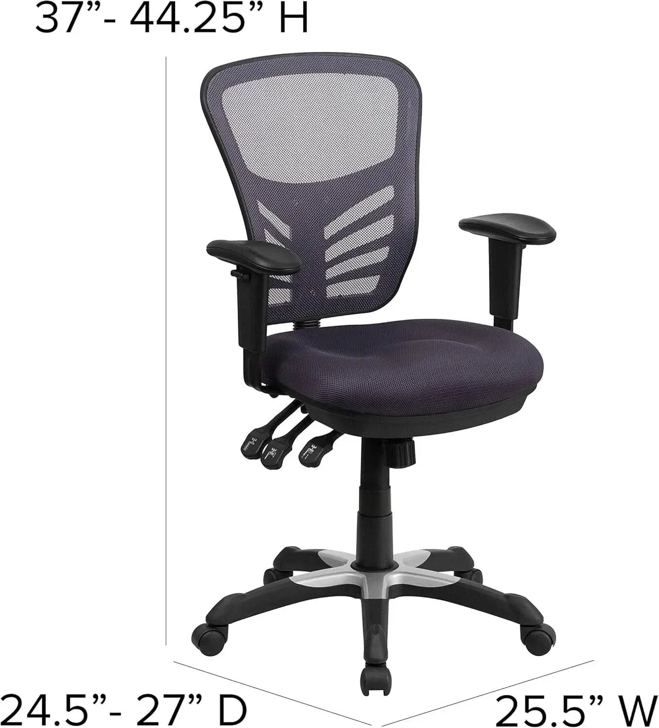 Nicholas Mid-Back Ergonomic Mesh Office Chair Dark Gray from PriceLows™
