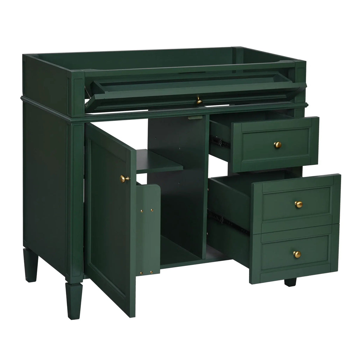 Bathroom Vanity | 3 Drawers | Blue Finish | Tip Out