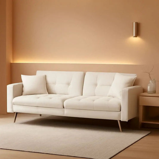 Adjustable Loveseat Sofa Bed With Split Back And Metal Legs from PriceLows™