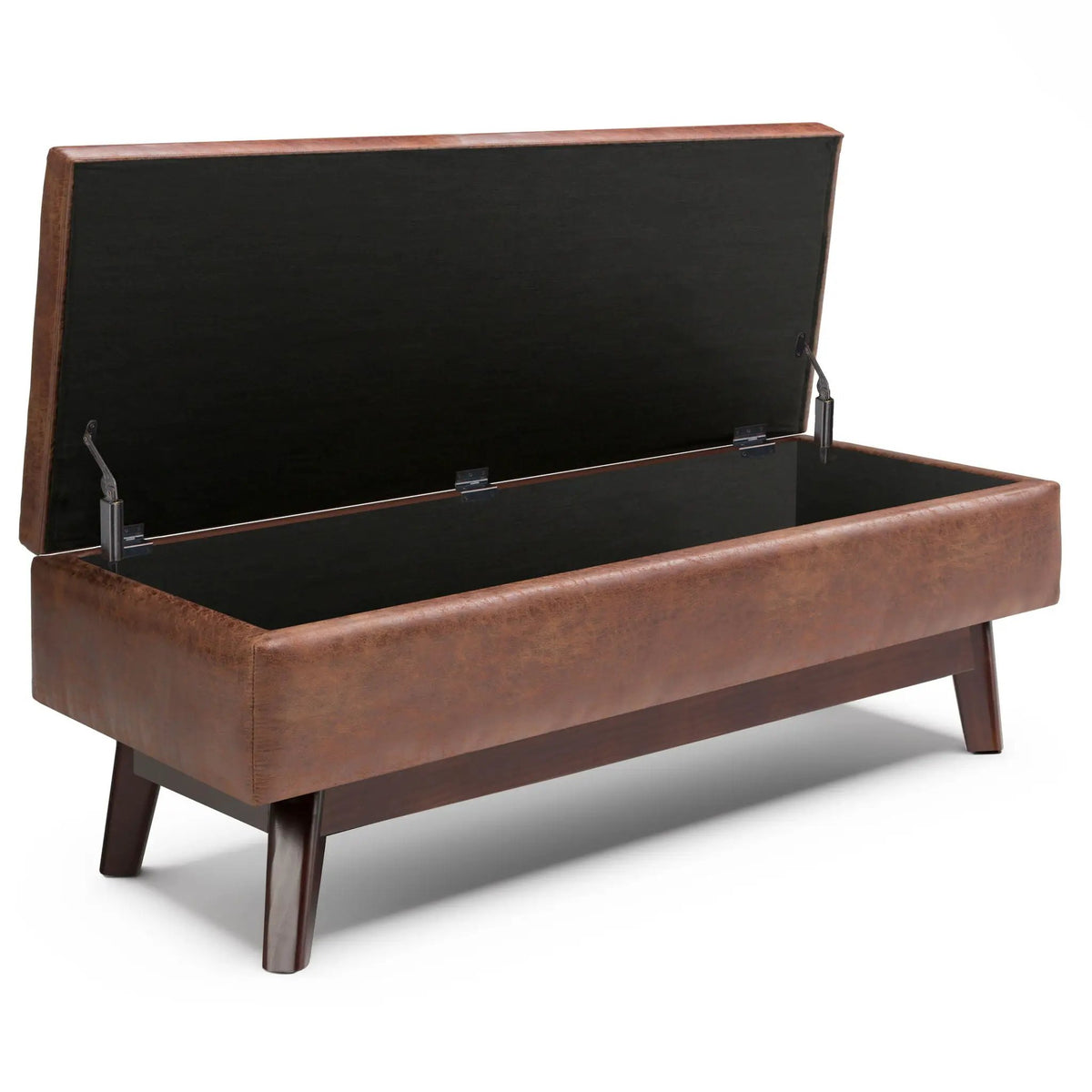 Storage Ottoman | Rectangular Design | Solid Wood Frame | Lift Top