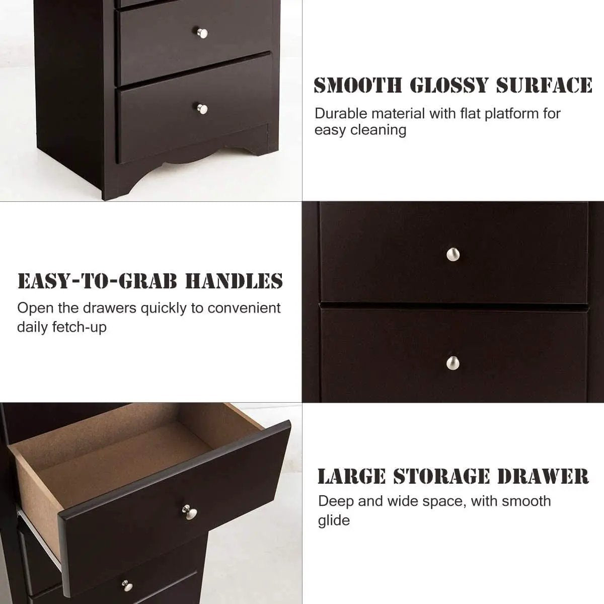 Brown Wood 6 Drawer Dresser For Bedroom Storage Unit from PriceLows™
