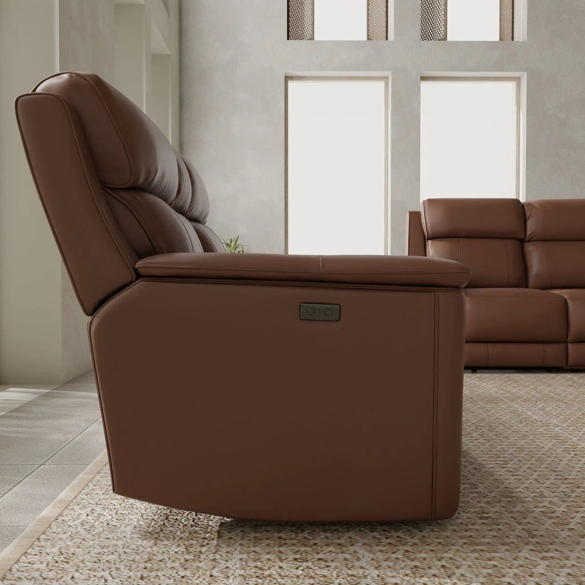 Oslo Dual Power Reclining Loveseat With Console | 2 Pieces | Living Room Furniture | Living Room