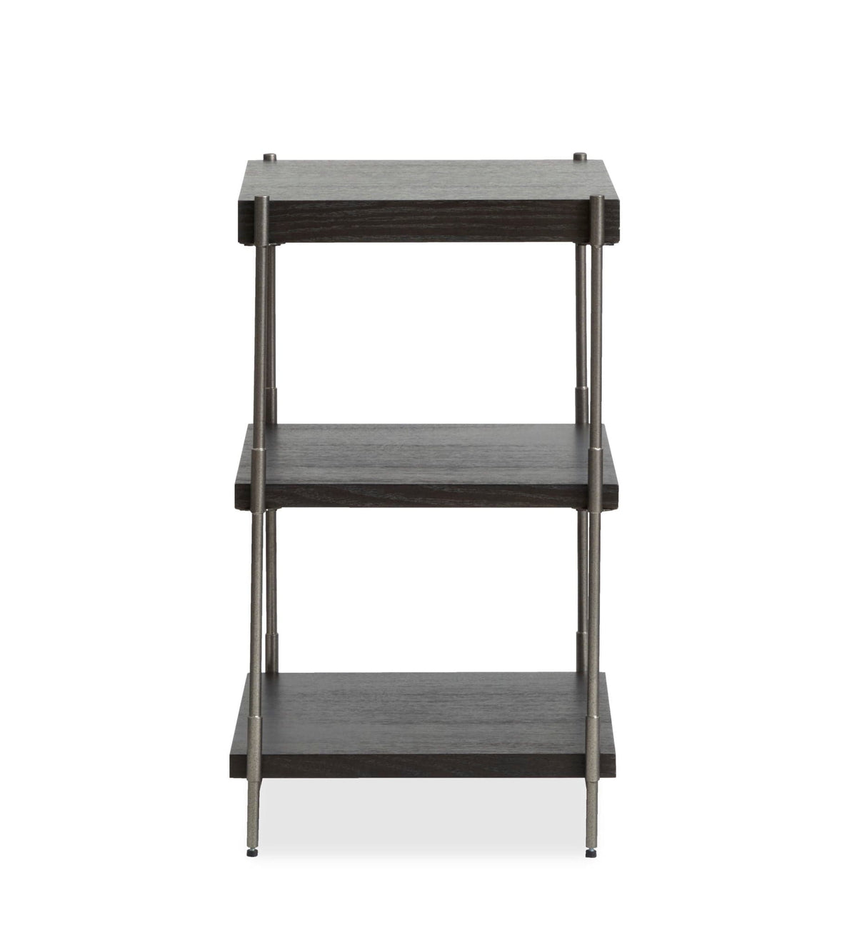 Spencer Rectangular Accent Table | 16 x 16 x 26 in | Oak Veneer & Metal | Dark Briarsmoke