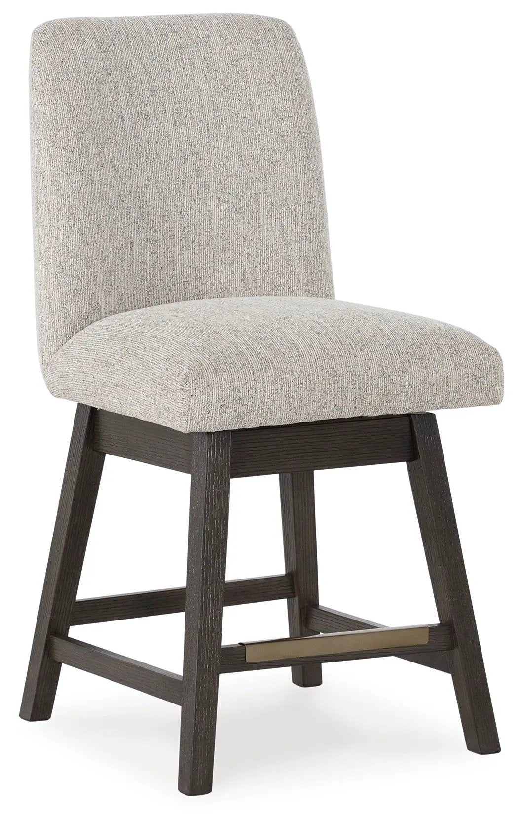Burkhaus Swivel Barstool | Set Of 2 | Upholstered Seat | Beige And Dark Brown
