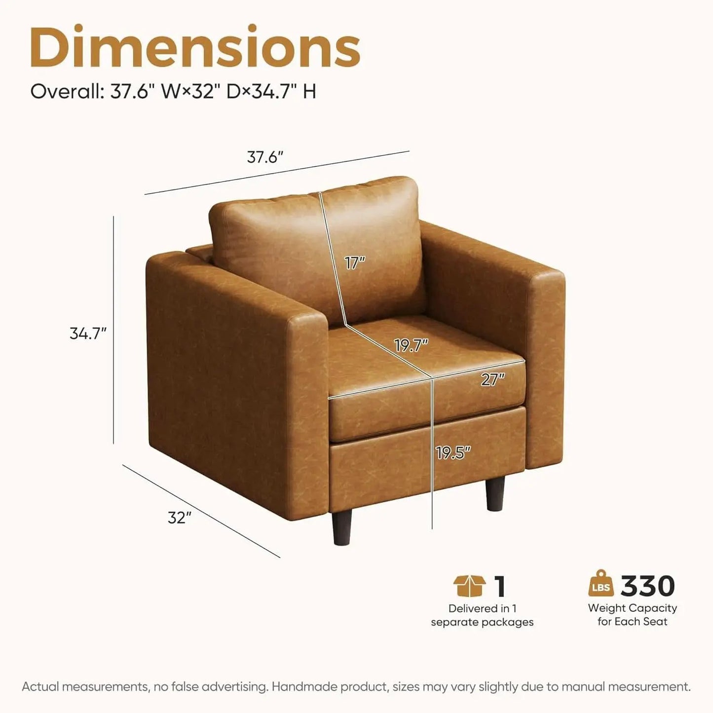 Brown Oversized Reading Armchair With Hidden Storage from PriceLows™