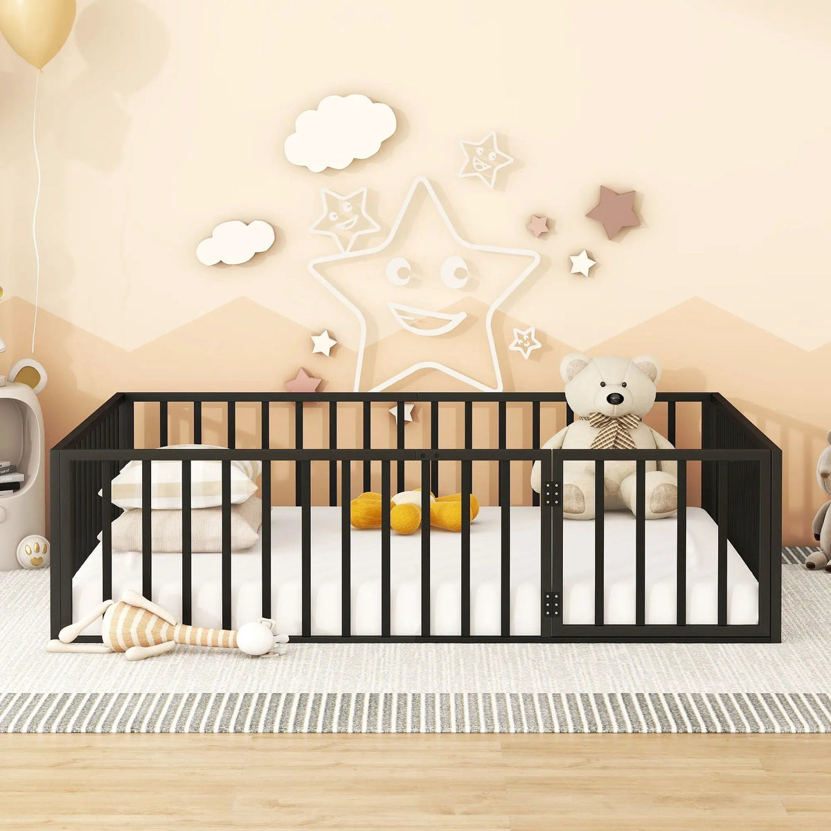 Metal Floor Bed Frame | Raised Fence Gate | Low Platform Design