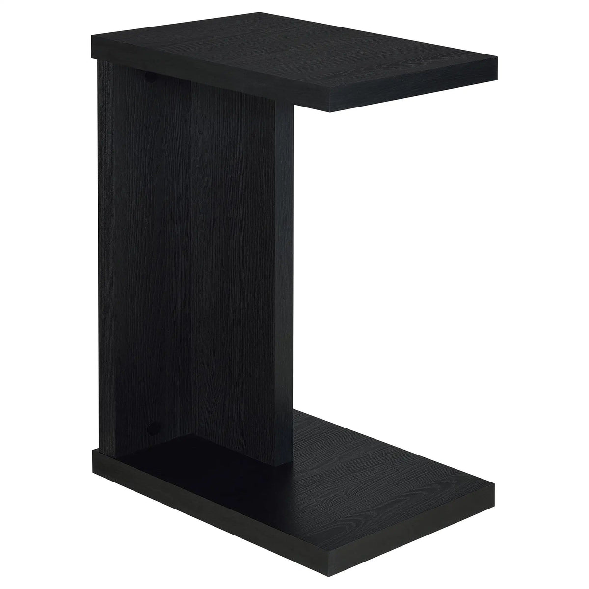 Clower Engineered Wood C-Shaped Sofa Side Table | 15.75 x 11.5 x 23.5 in | Engineered Wood & Veneer | Black