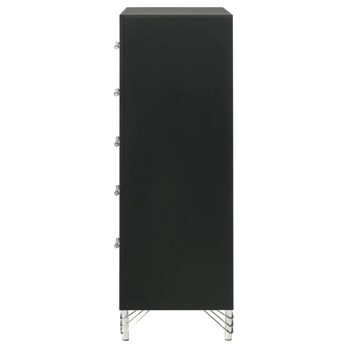 Lucia 5-drawer Bedroom Chest of Drawers | 31.5 x 17.25 x 49.25 in | Metal | Black