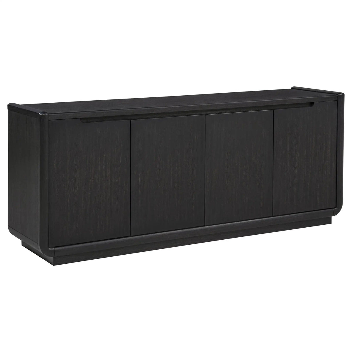 Leandro 72-inch 4-door TV Stand Media Console Burnished | 72 x 18 x 30.25 in | Engineered Wood & Veneer | Black