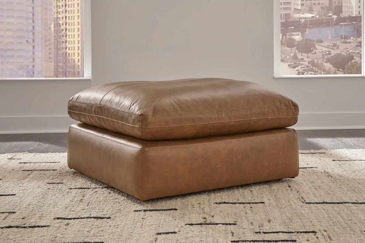 Emilia Oversized Accent Ottoman | 2 Pieces | Faux Leather | Living Room