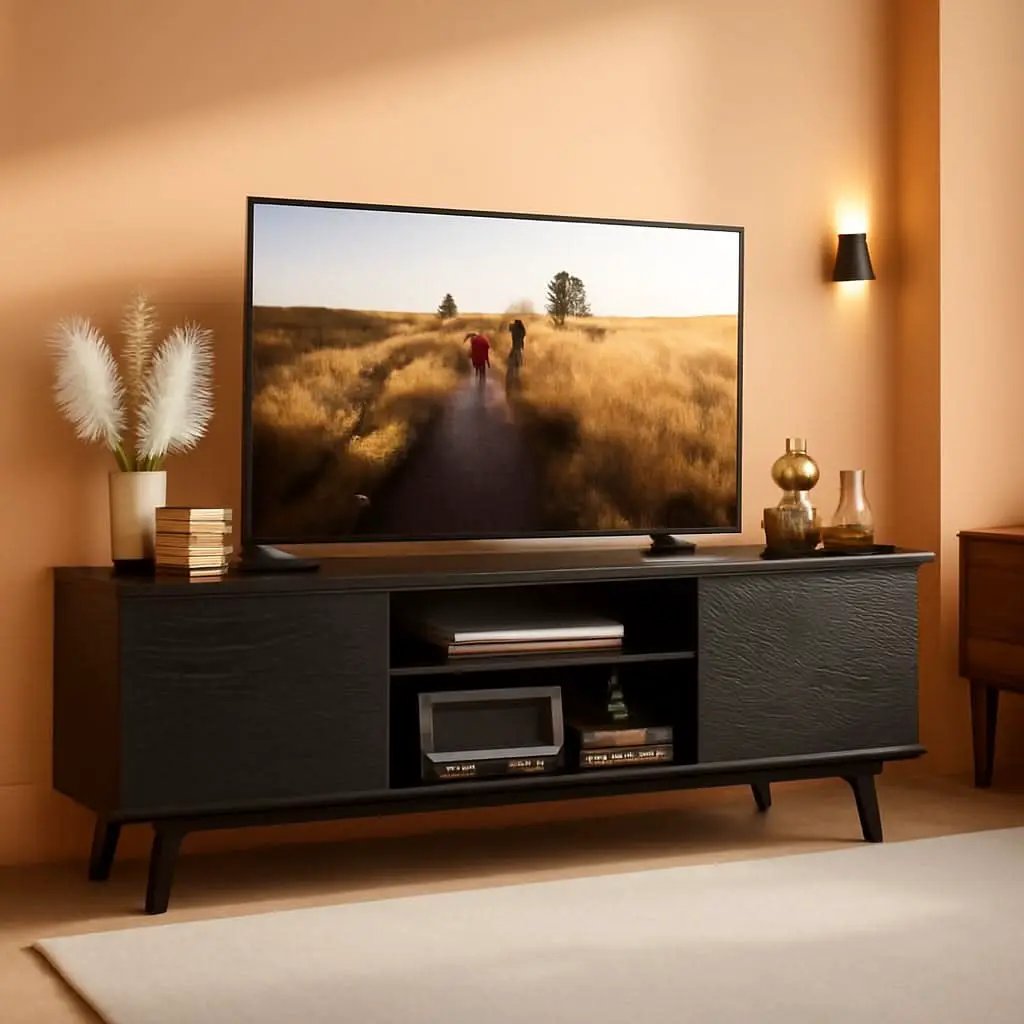 TV Stand 55 To 60 Inch With Storage Cabinets Sturdy from PriceLows™