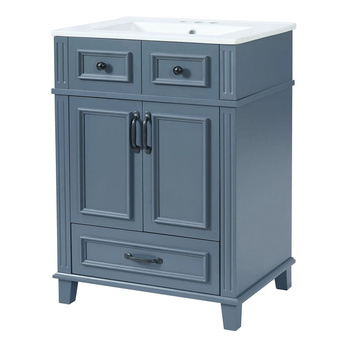 29 Inch Bathroom Vanity | Rubberwood Frame | Ceramic Sink | Soft Closing Doors