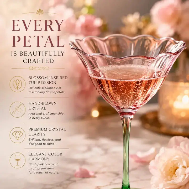 Fiore Champagne Coupe Cocktail Glassware | 6 oz | Set of 2 | Entertaining