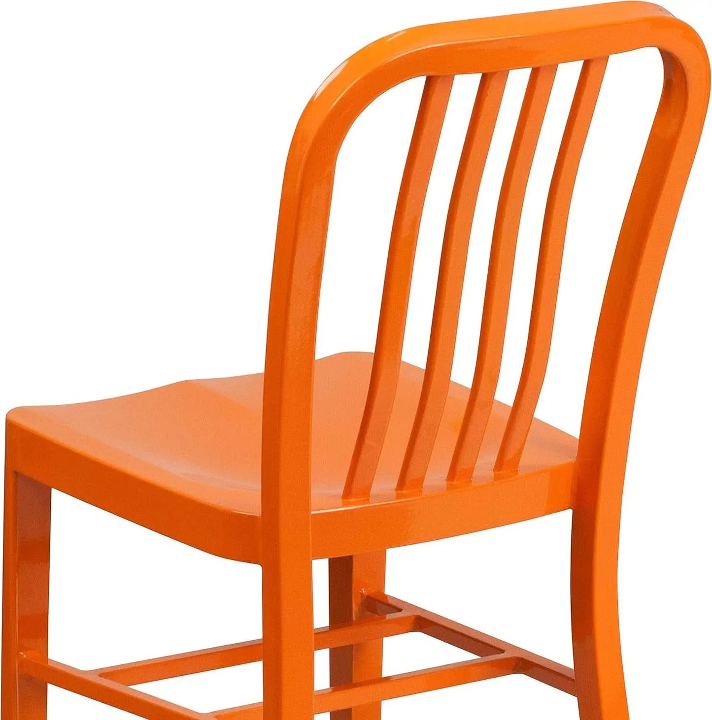 Orange Metal Indoor Outdoor Chair 2 Pack Commercial Grade from PriceLows™