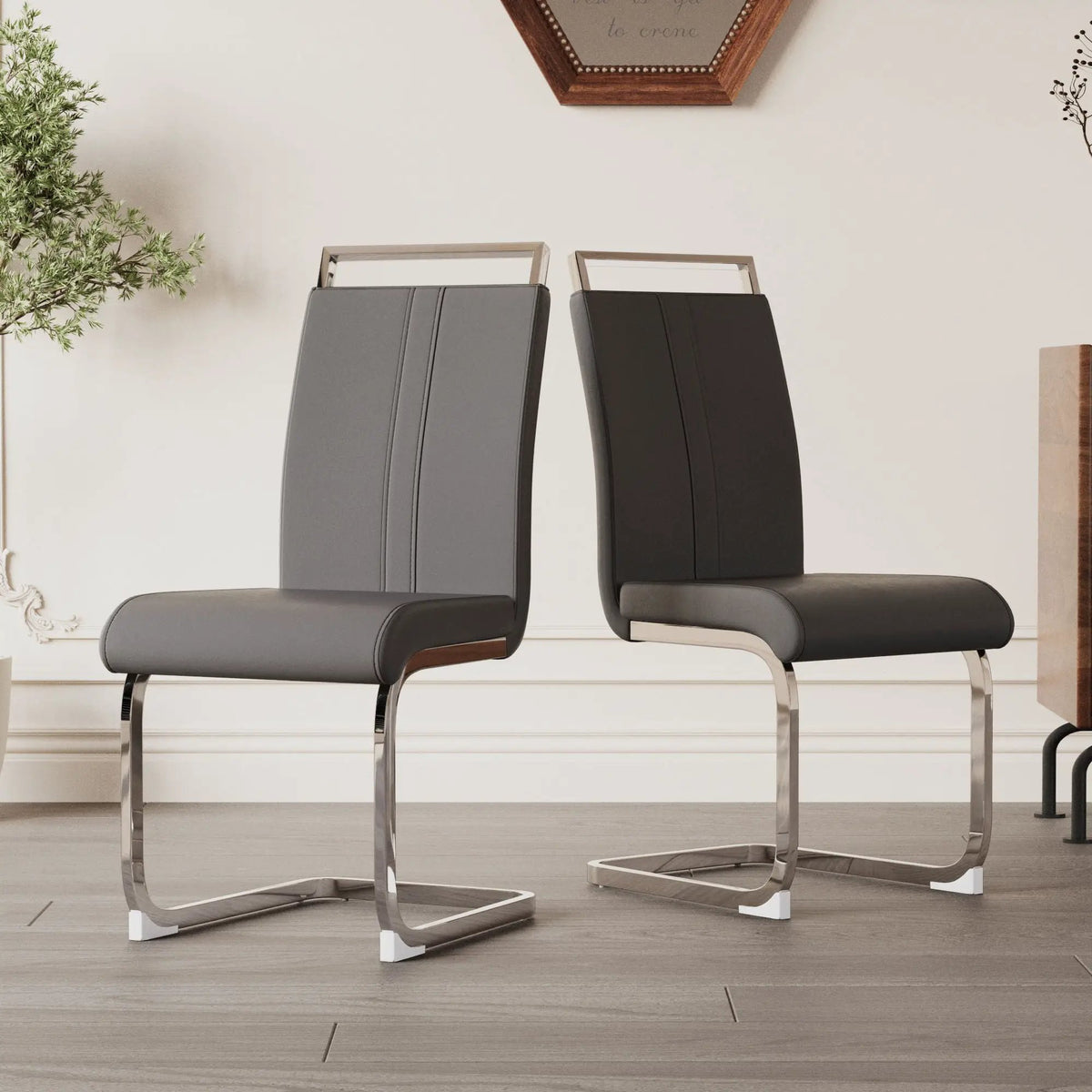 Modern Dining Chairs | Padded Seat | High Back | Accessory Bag Included