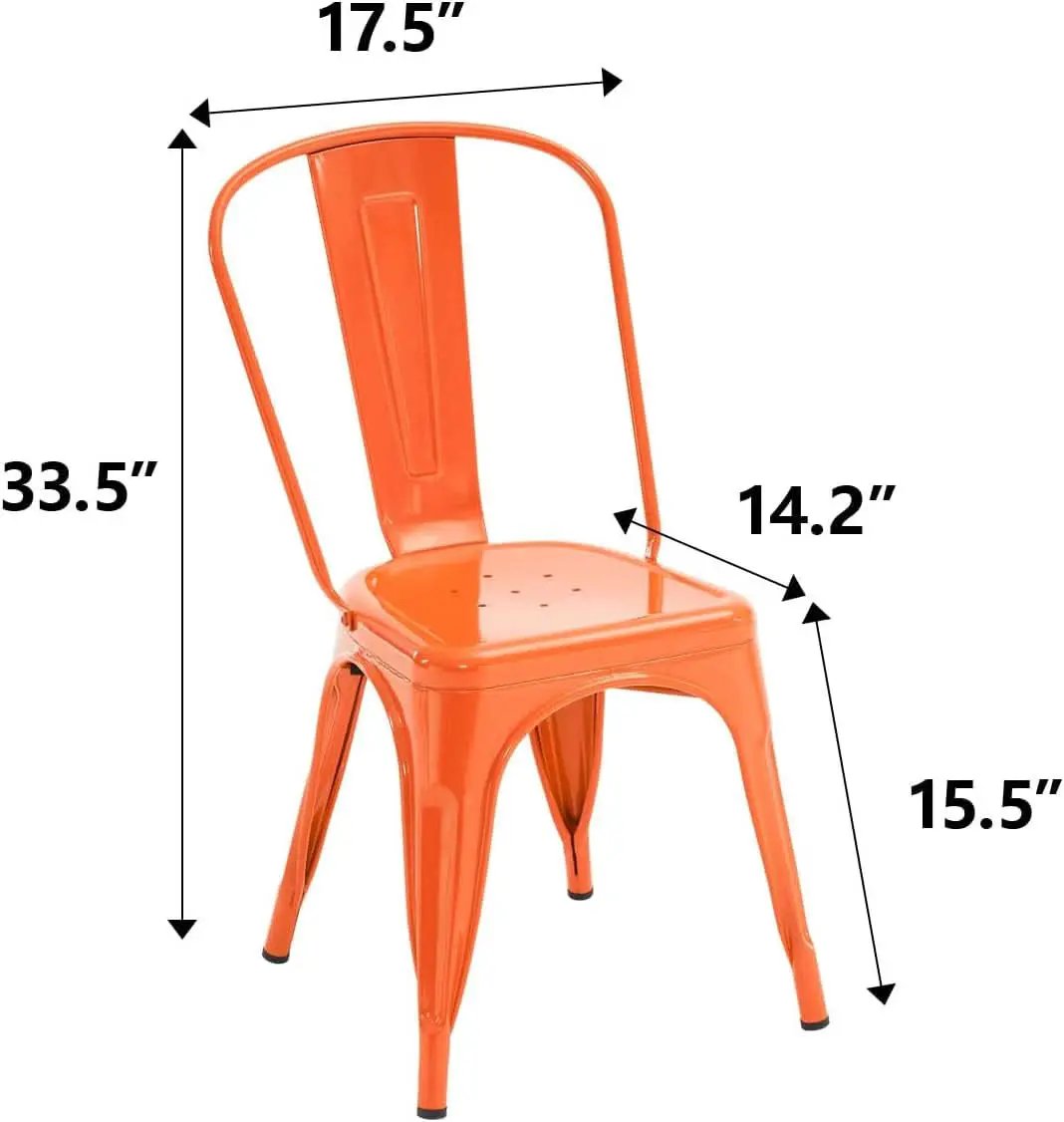 Tolix Style Metal Dining Chair 18 Inch Stackable Outdoor from PriceLows™