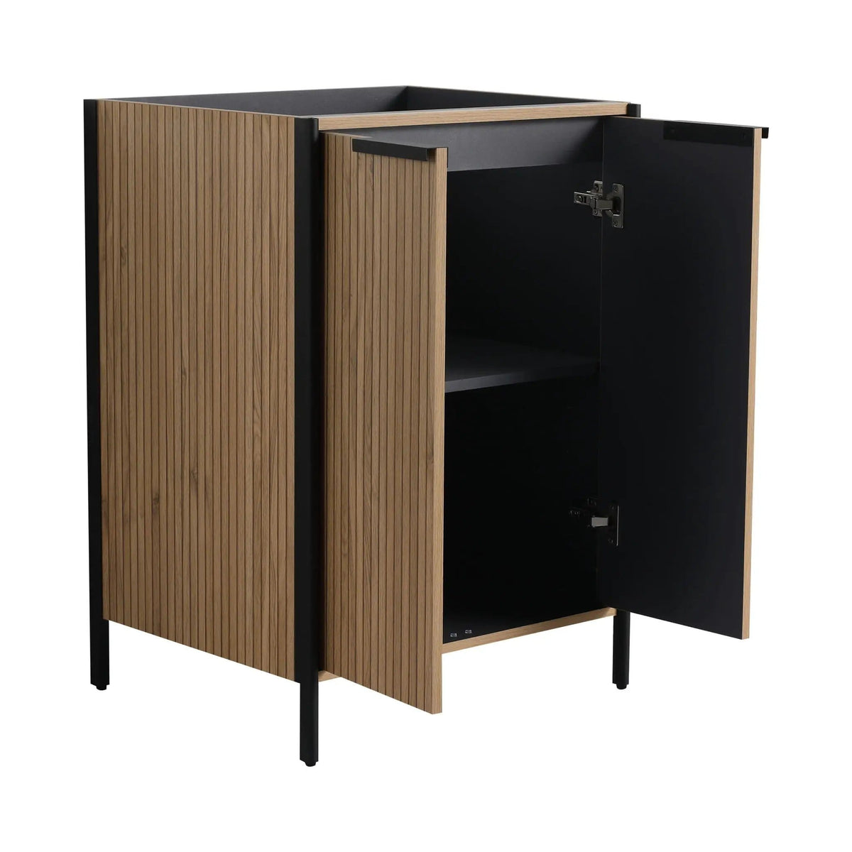 Contemporary Freestanding Bathroom Vanity With Adjustable Shelves | 5 Pieces | Stainless Steel & Metal | Bathroom