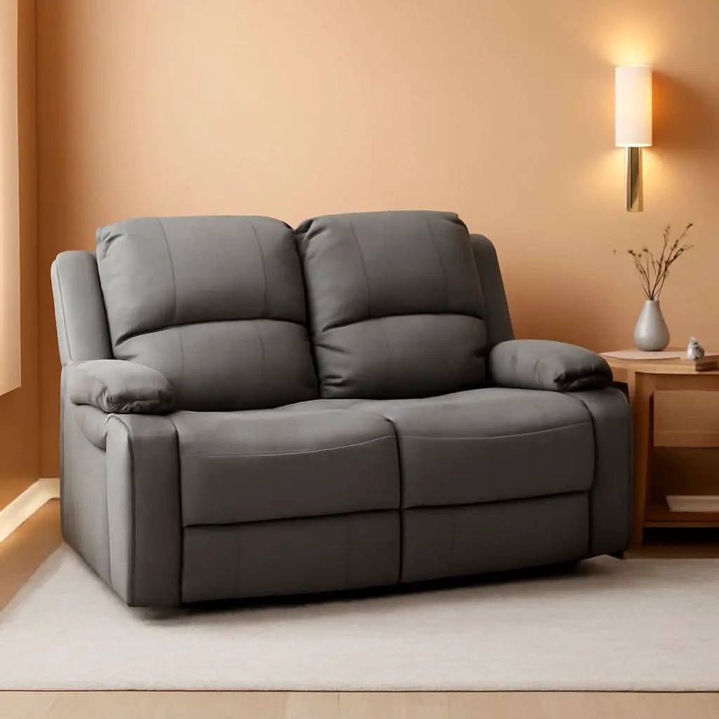 58 Inch Wall Hugger Double Recliner RV Theater Seats Slate from PriceLows™