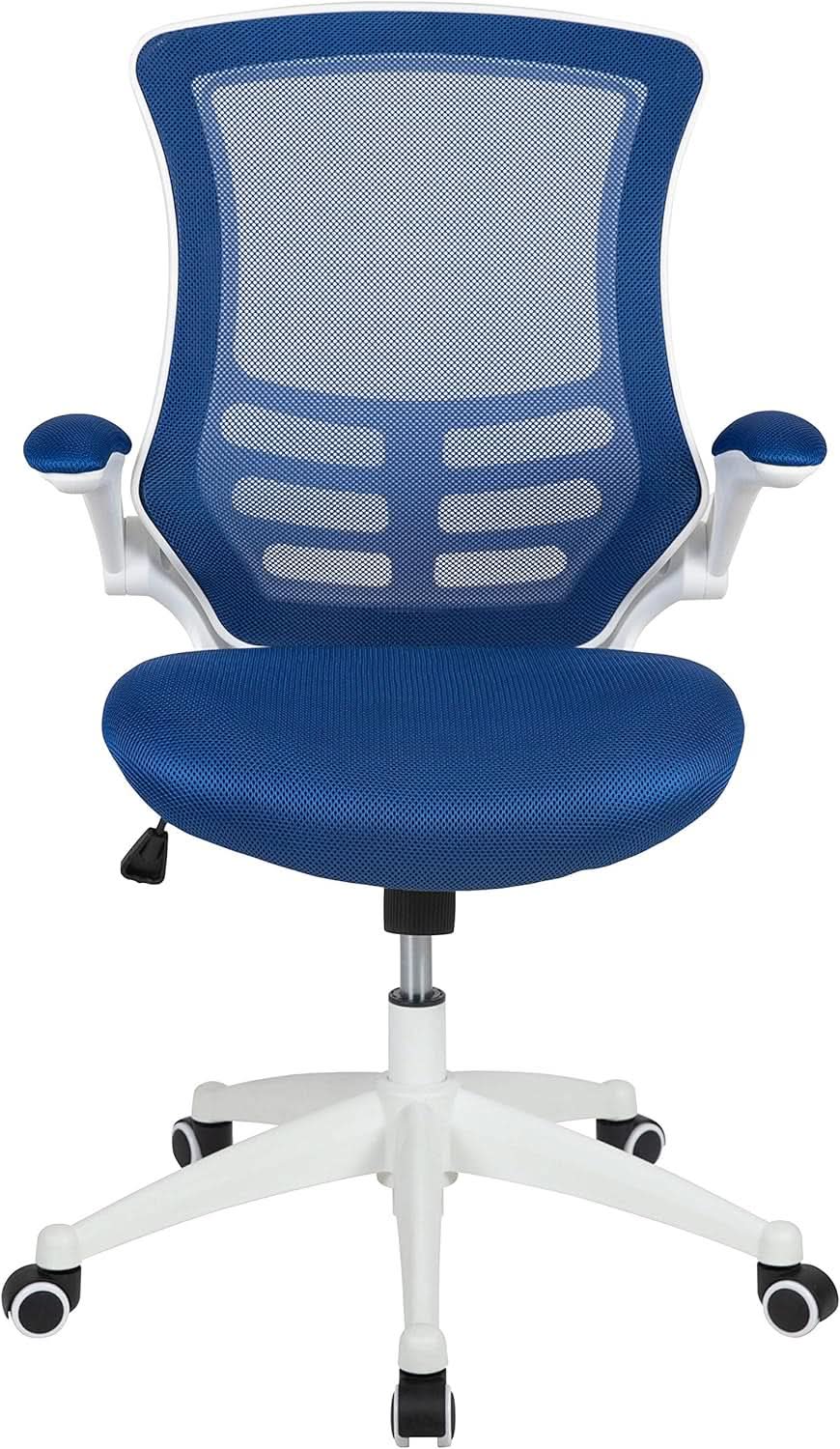 Ergonomic Office Chair Blue Mesh With White Frame Mid Back from PriceLows™