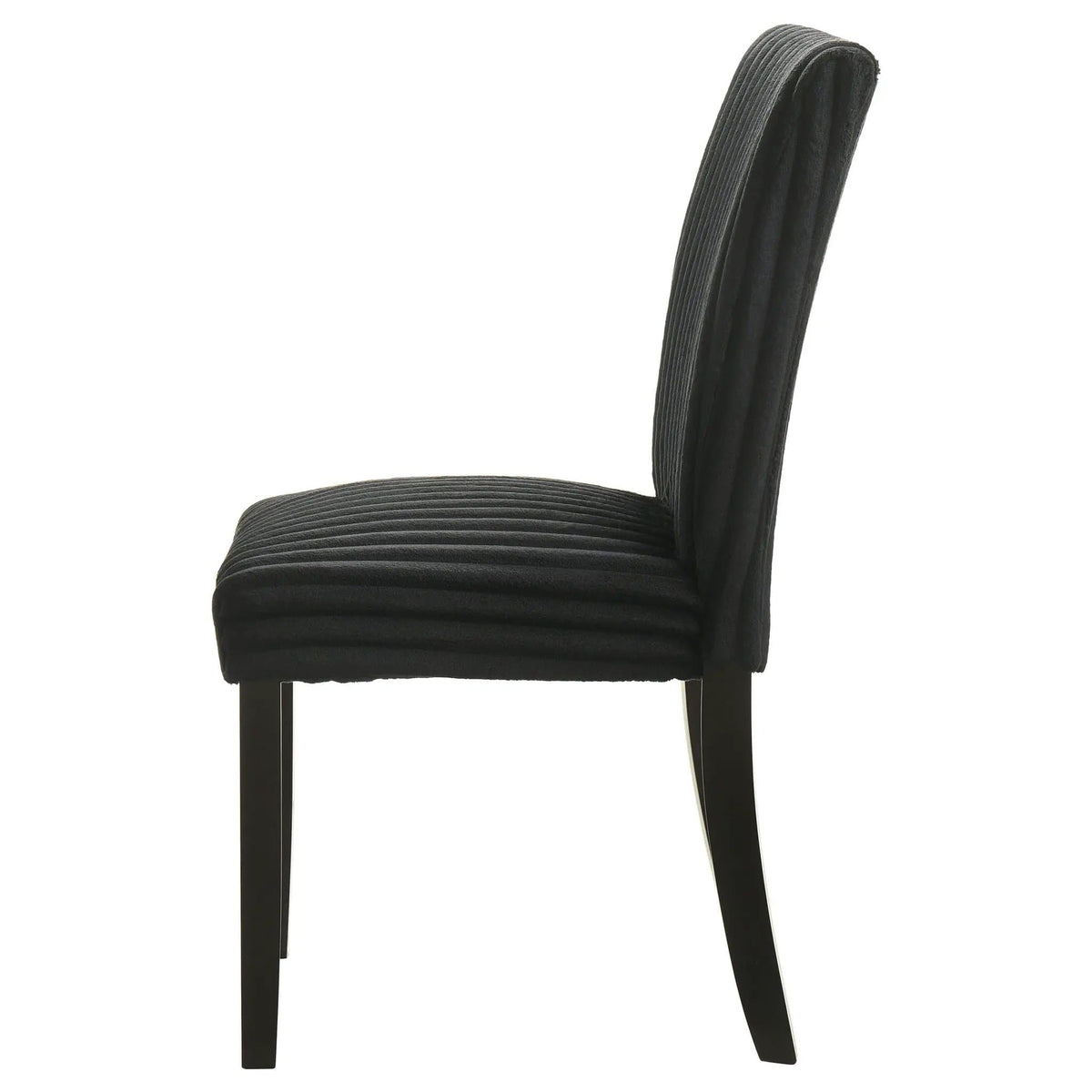 Dermott Upholstered Parson Dining Side Chair Black (Set of 2) | 19.5 x 23.75 x 36.75 in | Rubberwood & Fabric | Dining Room