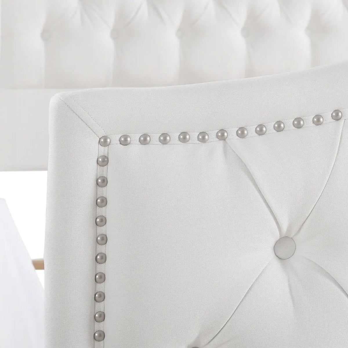 Marcella Upholstered Shelter Headboard Bed | 5 Pieces | Fabric & Iron | Bedroom